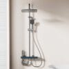 Luxury Digital Thermostatic Shower System with Integrated Shelf & LED