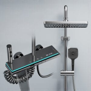 Premium Gun Gray Smart Digital Thermostatic Shower System