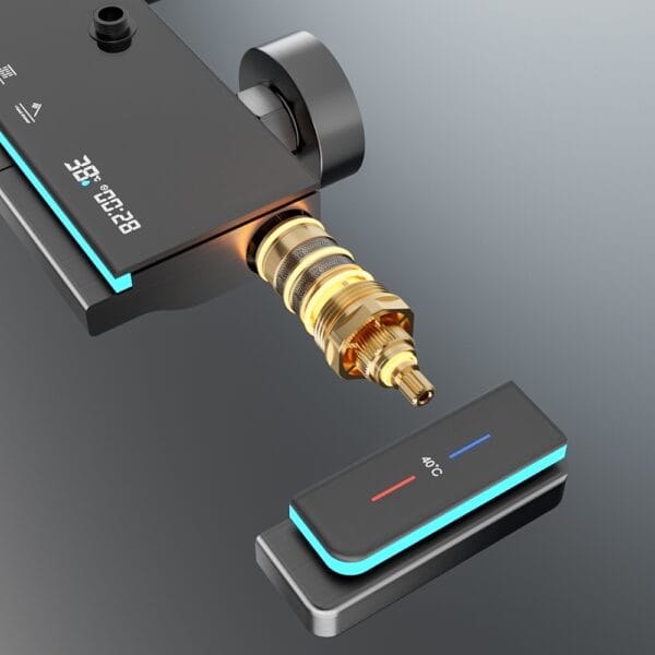 Premium Gun Gray Smart Digital Thermostatic Shower System