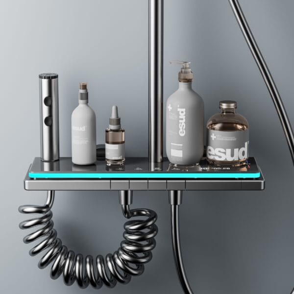 Premium Gun Gray Smart Digital Thermostatic Shower System
