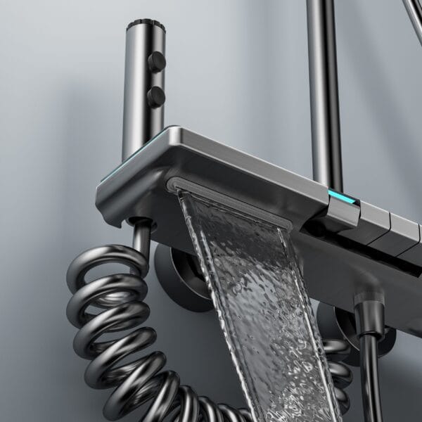 Premium Gun Gray Smart Digital Thermostatic Shower System