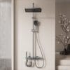 Luxurious Multi-Function Digital LED Shower System with Integrated Shelf