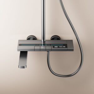 Luxury Gun Gray Digital Shower System – Rainfall & Handheld – Wholesale product image for B2B shower system.