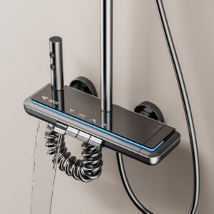 Luxurious Digital Thermostatic Shower System with Shelf – B2B product image for B2B shower system sourcing