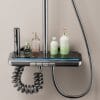 Luxurious Digital Thermostatic Shower System with Integrated Shelf