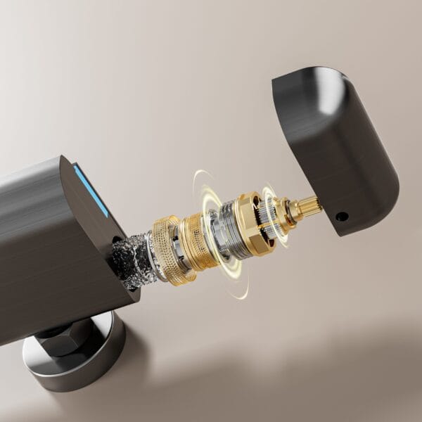 Luxurious Digital Thermostatic Shower System with Integrated Shelf