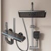 Luxurious Digital Thermostatic Shower System with Integrated Shelf