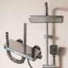 Luxury Digital Thermostatic Shower System with LED, Waterfall Spout & Integrated Shelf