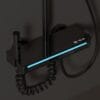 Luxury Digital Thermostatic Shower System with LED, Waterfall Spout & Integrated Shelf