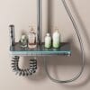 Premium Digital Thermostatic LED Shower System with Integrated Shelf