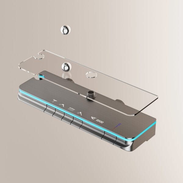 Premium Digital Thermostatic LED Shower System with Integrated Shelf