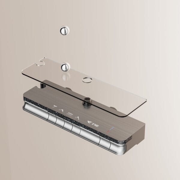 Premium Digital Display Thermostatic Shower System with LED & Integrated Shelf