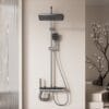 Premium Digital Display Thermostatic Shower System with LED & Integrated Shelf