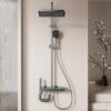 Premium Digital LED Shower System with Rainfall & Handheld – Gun Gray