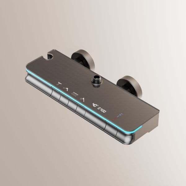 Premium Digital LED Shower System with Rainfall & Handheld – Gun Gray