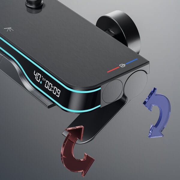 Smart Digital Thermostatic Shower System with Rainfall & Waterfall Spout