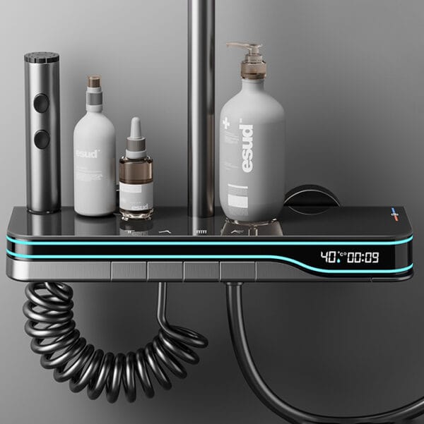 Smart Digital Thermostatic Shower System with Rainfall & Waterfall Spout