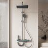 Premium Digital Shower System with Integrated Shelf & LED - Gun Gray