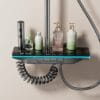 Premium Digital Shower System with Integrated Shelf & LED - Gun Gray