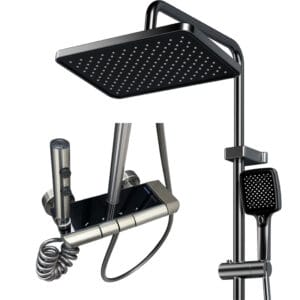 Luxury Multi-Function Digital LED Shower System with Integrated Shelf