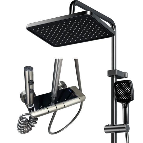 Luxury Multi-Function Digital LED Shower System with Integrated Shelf