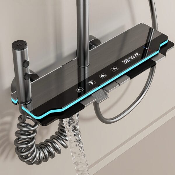 Premium Gun Gray Smart Digital LED Shower System