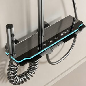 Premium Gun Gray Smart Digital LED Shower System for Wholesale product image for B2B shower system sourcing