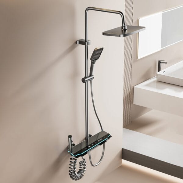 Premium Gun Gray Smart Digital LED Shower System