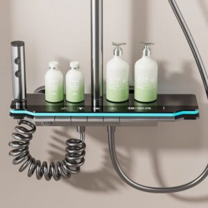 Premium Gun Gray Smart Digital LED Shower System for Wholesale product image for B2B shower system sourcing