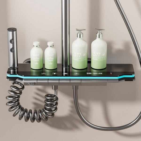 Premium Gun Gray Smart Digital LED Shower System