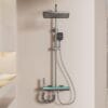 Gun Gray Digital Thermostatic Multi-Function Shower System