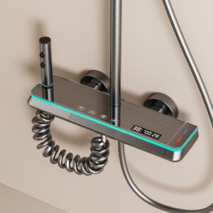 Gun Gray Digital Thermostatic Multi-Function Shower System B2B product image for B2B shower system sourcing