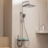 Gun Gray Digital Thermostatic Multi-Function Shower System