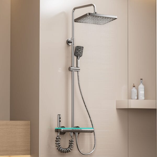 Gun Gray Digital Thermostatic Multi-Function Shower System