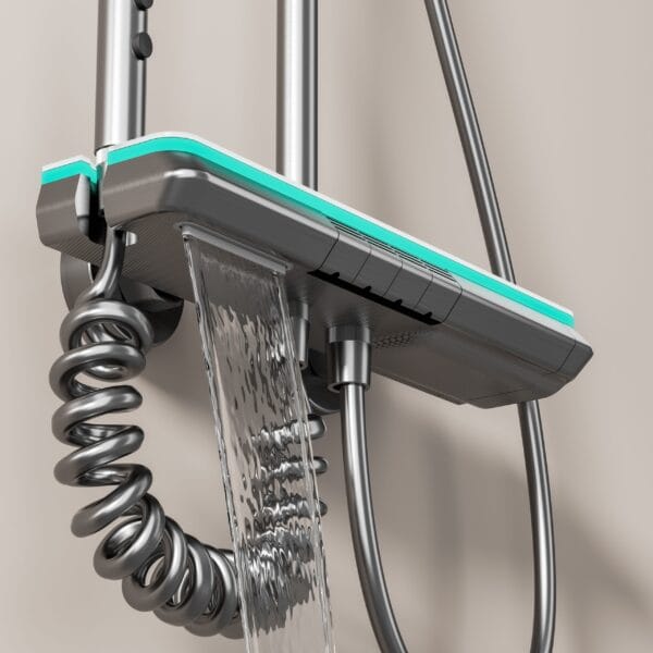 Gun Gray Digital Thermostatic Multi-Function Shower System