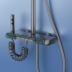 Luxury Digital Thermostatic Shower System with LED & Rainfall Head product image for B2B shower system sourcing