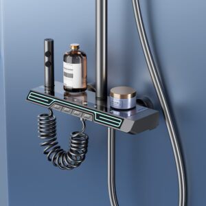 Luxury Digital Thermostatic Shower System with LED & Rainfall Head product image for B2B shower system sourcing