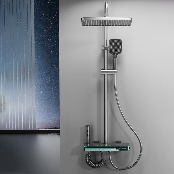 Smart Digital Thermostatic Shower System with Rainfall & Waterfall Spout