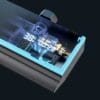 Gun Grey Digital LED Thermostatic Shower System with Waterfall Spout