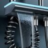 Gun Grey Digital LED Thermostatic Shower System with Waterfall Spout