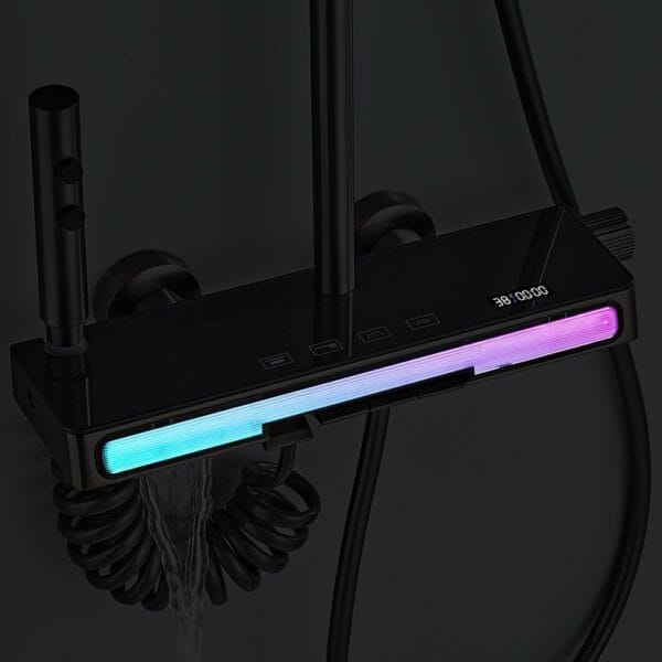 Luxury Gun Grey Digital Thermostatic Shower System with LED Display