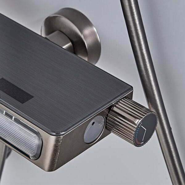 Luxury Gun Grey Digital Thermostatic Shower System with LED Display