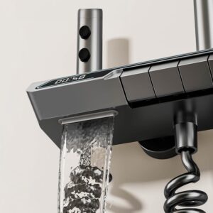 Gun Grey Thermostatic Digital Shower System with LED Display product image for B2B shower system sourcing