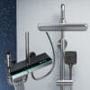Premium Gun Grey Digital Thermostatic Shower System with LED & Waterfall