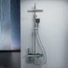 Premium Gun Grey Digital Thermostatic Shower System with LED & Waterfall
