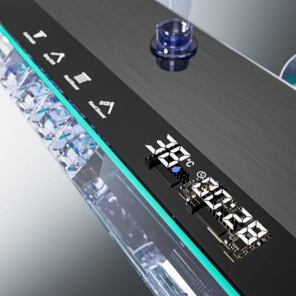 Premium Gun Grey Digital Thermostatic Shower System with LED & Waterfall