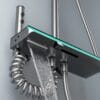Premium Gun Grey Digital Thermostatic Shower System with LED & Waterfall
