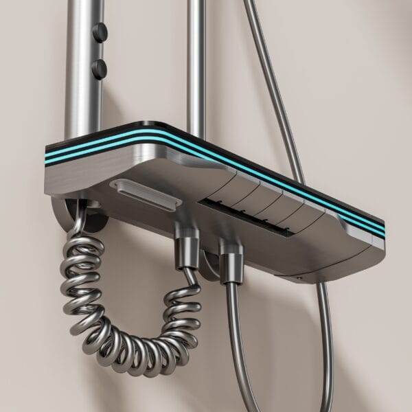 Luxury Digital LED Thermostatic Shower System with Waterfall Spout & Multi-Function Spray