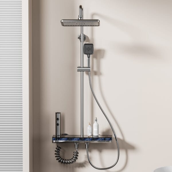 Luxury Digital LED Shower System with Integrated Shelf
