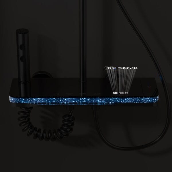 Luxury Digital LED Shower System with Integrated Shelf